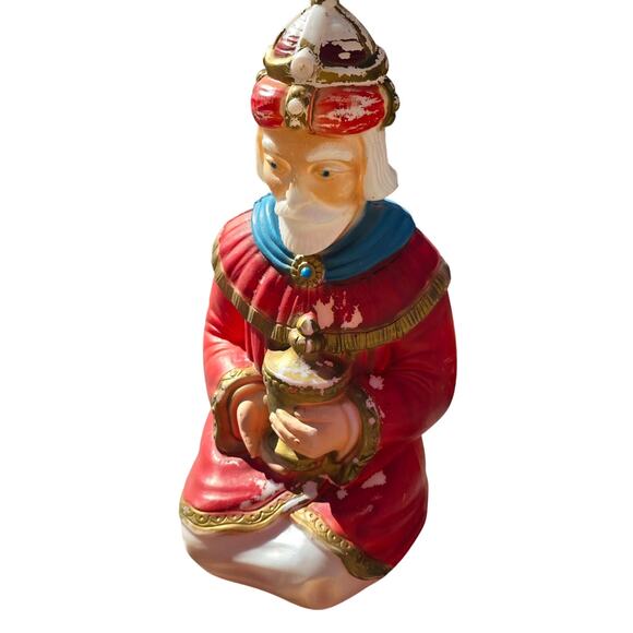 Vintage General Foams Plastics Wise Man Blow Mold Wired Light Outdoor Holiday - Picture 1 of 7